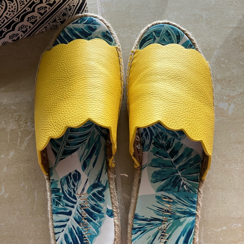 J.McLaughlin slides. Yellow leather